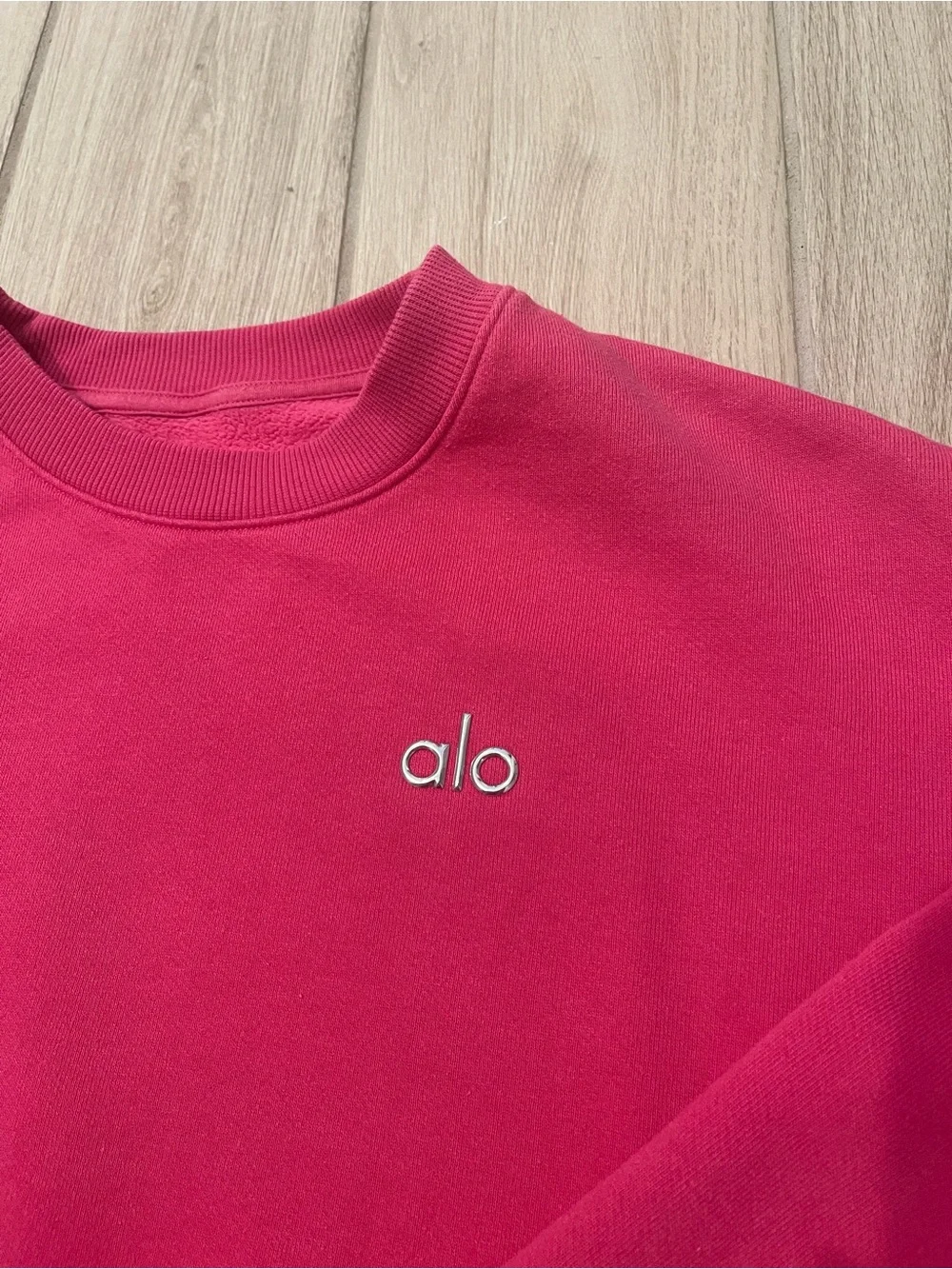 Alo Yoga Accolade Crewneck Sweatshirt Pink Summer Crush Sz S 4-6 W